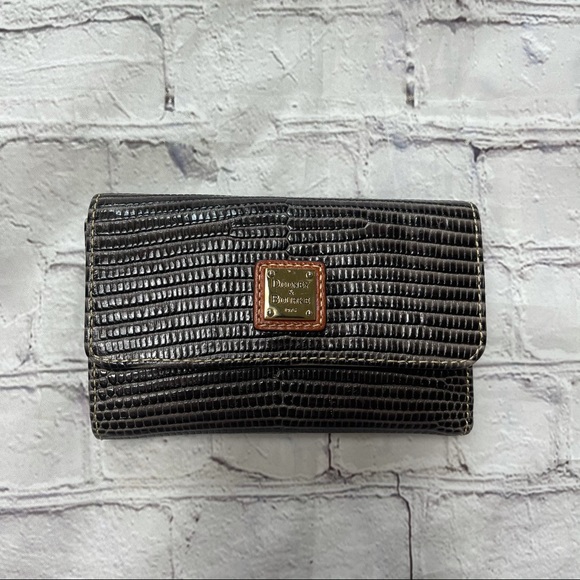 Dooney & Bourke Embossed Lizard Flap Wallet